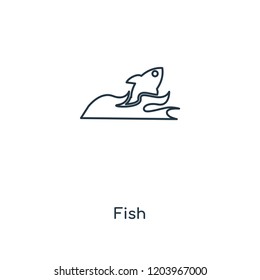 Fish concept line icon. Linear Fish concept outline symbol design. This simple element illustration can be used for web and mobile UI/UX.
