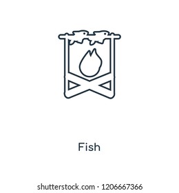 Fish concept line icon. Linear Fish concept outline symbol design. This simple element illustration can be used for web and mobile UI/UX.