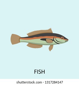 Fish concept line icon. Simple element illustration. Fish sea animal concept outline symbol design. Can be used for web and mobile UI/UX . Modern vector style