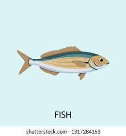 Fish concept line icon. Simple element illustration. Fish sea animal concept outline symbol design. Can be used for web and mobile UI/UX . Modern vector style