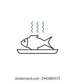 fish concept line icon. Simple element illustration. fish concept outline symbol design.
