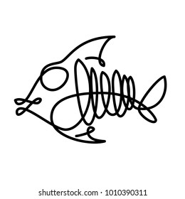 Fish in continuous line art design.