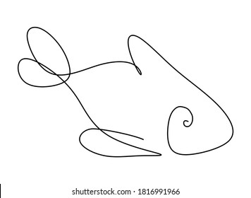 Fish - Continuous One Line Drawing. Vector Illustration
