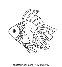 A fish. Contour drawing. Coloring page
