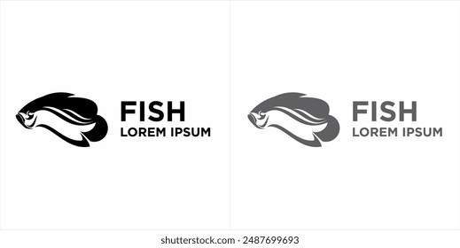 Pescado con colores frescos en blanco y negro