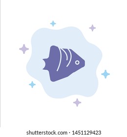 Fish, Coral, Ocean, Schooling, Banner Blue Icon on Abstract Cloud Background