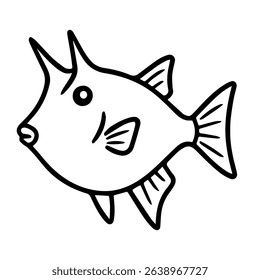 fish cow vector realistic line icon on white background
Vector line icon animal, wildlife