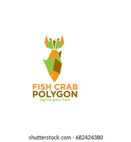 Fish Crab Polygon Logo Design
