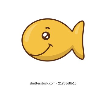 Fish cracker snack kawaii cartoon character vector illustration
