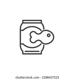 Fish crackers line icon. linear style sign for mobile concept and web design. Salty fish outline vector icon. Symbol, logo illustration. Vector graphics