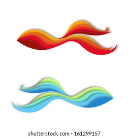Fish creative design signs, isolated, with vector shadows