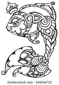 fish with crown, decorative