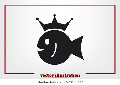 fish crown  icon.