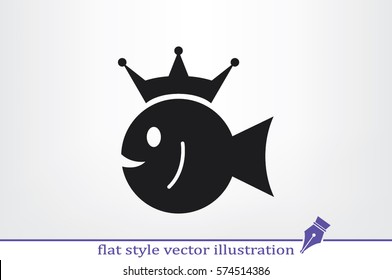 fish crown  icon .