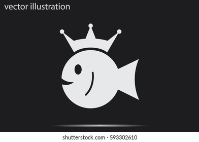 fish crown  icon .