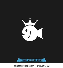 fish crown water icon vector illustration EPS 10.