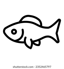 Fish crucian line icon, Fish market concept, carp fish sign on white background, crucian carp icon in outline style mobile concept web design. Vector graphics.