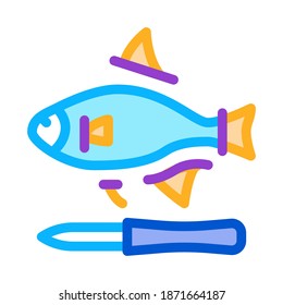 fish cut fin icon vector. fish cut fin sign. color symbol illustration