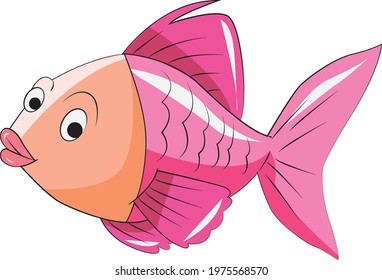 Fish cute cartoon illustration vector