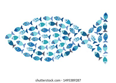 Fish from fish. Cute poster.