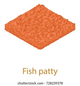 Fish cutlet icon. Isometric illustration of fish cutlet icon for web