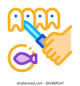vector de icono de corte de peces. signo de corte de pescado. ilustración de símbolo de color