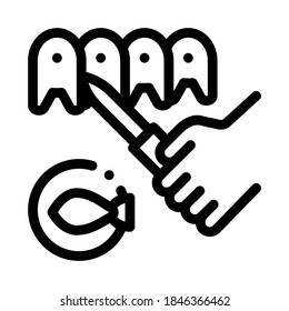 vector de icono de corte de peces. signo de corte de pescado. ilustración de símbolo de contorno aislado