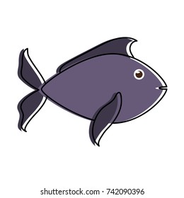 fish dark blue  sideview icon image 
