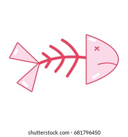 fish death with its spine and tail
