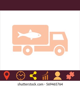 Fish delivery  icon. Vector design. 