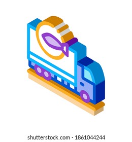 fish delivery icon vector. isometric fish delivery sign. color isolated symbol illustration