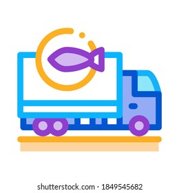 fish delivery icon vector. fish delivery sign. color symbol illustration