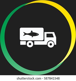 Fish delivery vector  icon