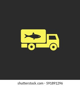 Fish delivery vector  icon.