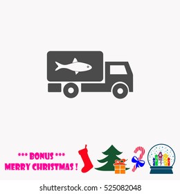 Fish delivery  vector illustration.