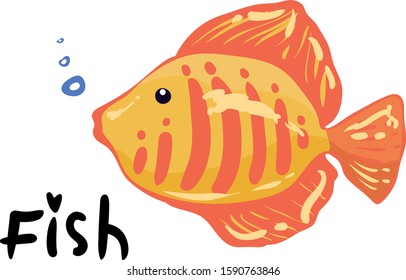 Fish design, Animal cute sea life nature and fauna theme Vector illustration. hand drawing.