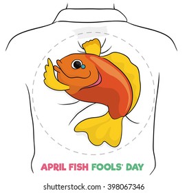 Fish design for April Fools' Day holiday to print, cut it and put in the back of your friends.