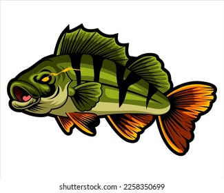 Fish Design Illustration, can be used for mascot, logo, apparel and more.Editable Design