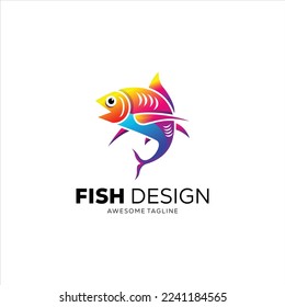 Fish design logo design gradient