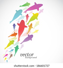 Fish design on white background -  Vector Illustration