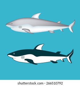 Fish design over blue background, vector illustration