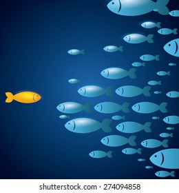 Fish design over blue background, vector illustration.
