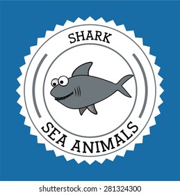 Fish design over blue background, vector illustration
