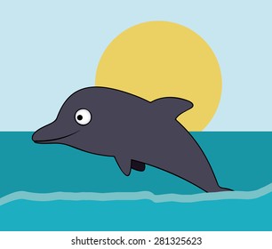 Fish design over blue background, vector illustration