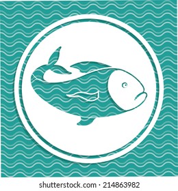 Fish design over blue background,vector illustration