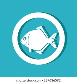 Fish design over blue background,vector illustration.