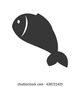 Fish design over isolated background. Sea life icon, vector grap