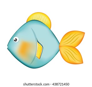 Fish design over isolated background. Sea life icon, vector grap