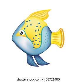 Fish design over isolated background. Sea life icon, vector grap