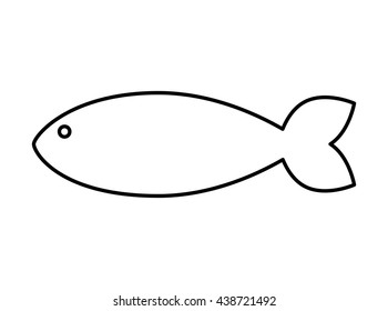 Fish design over isolated background. Sea life icon, vector grap